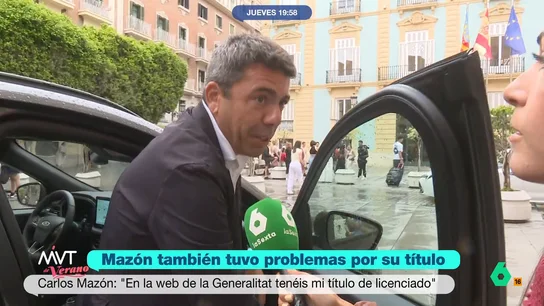 Marina Valdés, tajante: "Solo faltaba que Mazón ahora dimitiera por el curriculum y no por la gestión de la DANA" El caso del falso curriculum de Noelia Núñez también salpica a otros políticos, como Carlos Mazón, al que el PSOE pide que dimita porque en la web de la Generalitat aparece como abogado sin estar colegiado. Marina Valdés reacciona en este vídeo.