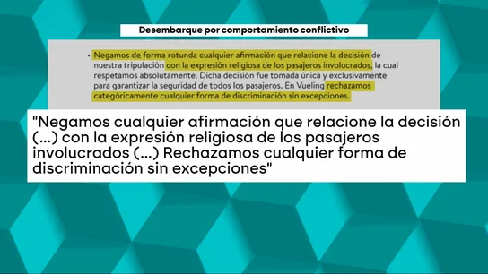 Comunicado de Vueling en el que niegan antisemitismo. Comunicado de Vueling en el que niegan antisemitismo.