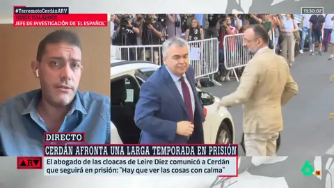 Calabrés señala que a Cerdán le "perjudica" su estrategia: "Veo difícil que salga de la cárcel" Calabrés señala que a Cerdán le "perjudica" su estrategia: "Veo difícil que salga de la cárcel"