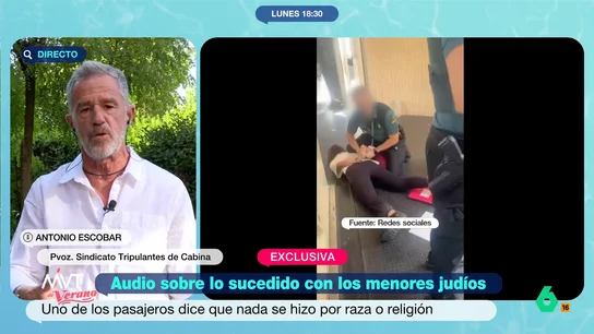 Antonio Escobar, del Sindicato de Tripulantes de Cabina, sobre el indicente de Vueling: "Me quito el sombrero con la tripulación" El portavoz afirma que "el orden público forma parte de la seguridad aérea". "Todo lo que pase en el avión que tu hayas transigido el culpable eres tú como sobrecargo y el comandante", reflexiona.