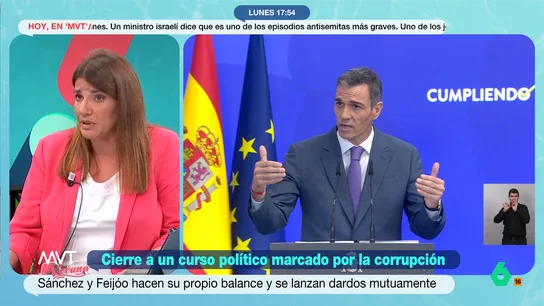 María Claver califica de "escándalo" que Pedro Sánchez solo admita tres preguntas en el cierre del curso político María Claver califica de "escándalo" que Pedro Sánchez solo admita tres preguntas en el cierre del curso político