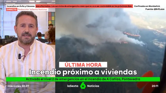 Un incendio forestal en A Cañiza, Pontevedra, activa nivel 2 de emergencia Un incendio forestal en A Cañiza, Pontevedra, activa nivel 2 de emergencia