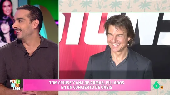 Juan Sanguino, sobre la 'pillada' de Ana de Armas y Tom Cruise: "Todo esto está absolutamente planificado" El pasado 26 de julio la pareja fue captada en el concierto de la banda británica. El DJ Goldie quiso inmortalizar su presencia en el concierto y, de fondo, grabó a Tom y Ana muy cómplices.