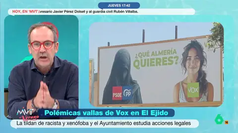 Juande Colmenero señala que el "objetivo fundamental" de la valla publicitaria racista de Vox "es que hablemos de ello" El periodista considera que el partido de ultraderecha, con ese tipo de anuncios, intenta provocar y generar polarización. "Es una técnica consabida en Vox", indica.