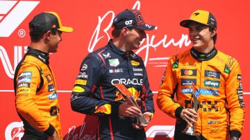 Norris, Verstappen y Piastri
