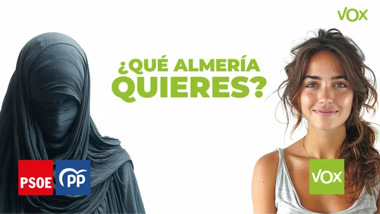 "¿Qué Almería quieres?": el polémico cartel de Vox en El Ejido (Almería) con tintes racistas "¿Qué Almería quieres?": el polémico cartel de Vox en El Ejido (Almería) con tintes racistas