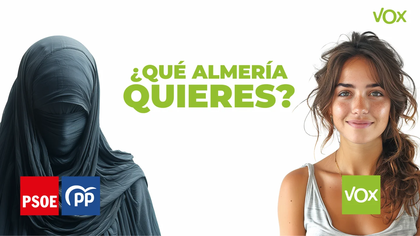"¿Qué Almería quieres?": el polémico cartel de Vox en El Ejido (Almería) con tintes racistas "¿Qué Almería quieres?": el polémico cartel de Vox en El Ejido (Almería) con tintes racistas
