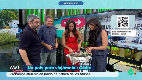 Leo Álvarez se resiste a probar el atún de almadraba: "He perdido seis kilos y no quiero recuperarlos" Luis Calero ha viajado hasta Zahara de los Atunes y, como es habitual en su sección, ha disfrutado también de uno de los productos estrella de la zona: el atún de almadraba.