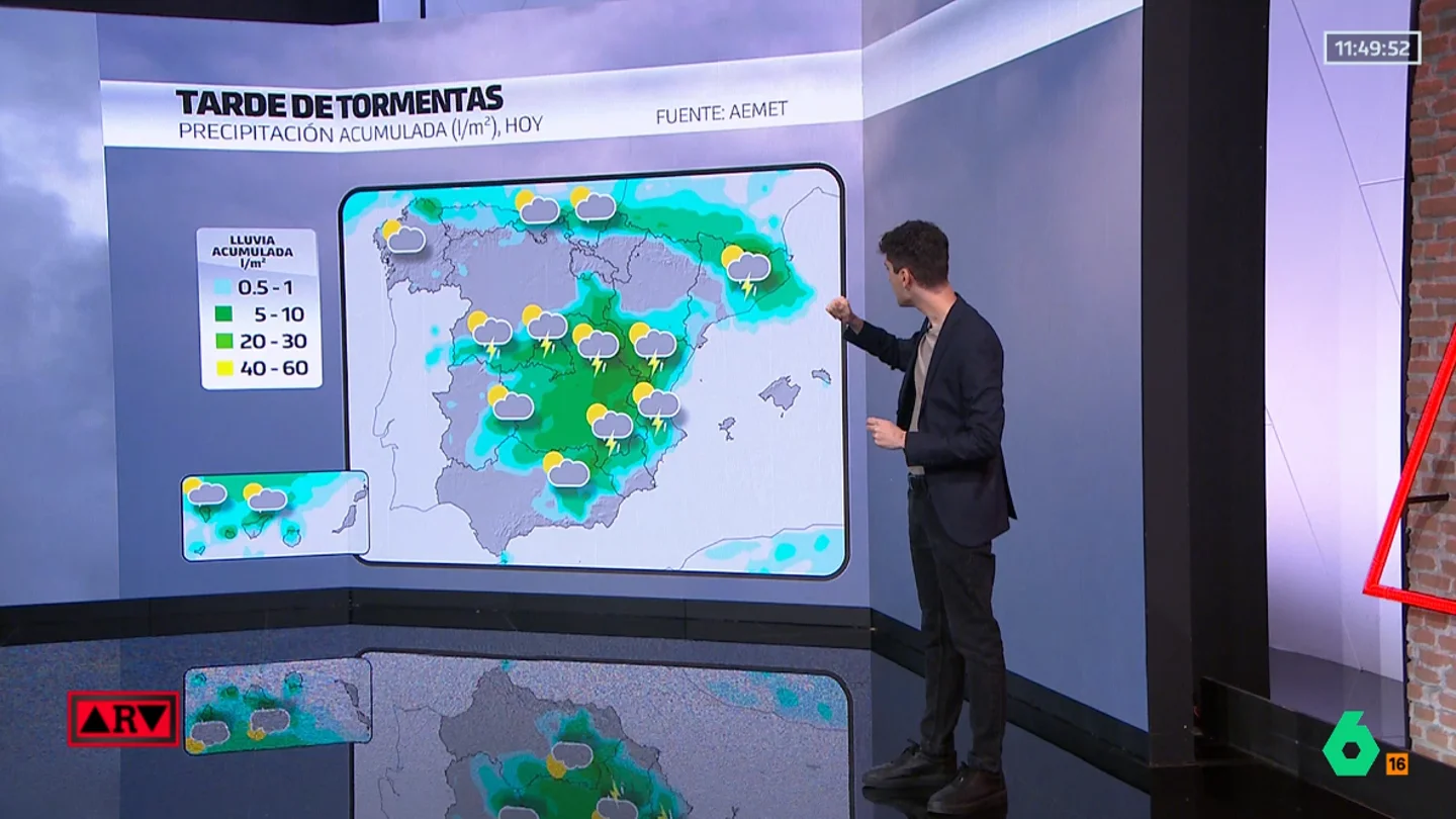 Tarde de tormentas y lluvia en España durante el viernes 1 de agosto de 2025. Tarde de tormentas y lluvia en España durante el viernes 1 de agosto de 2025.