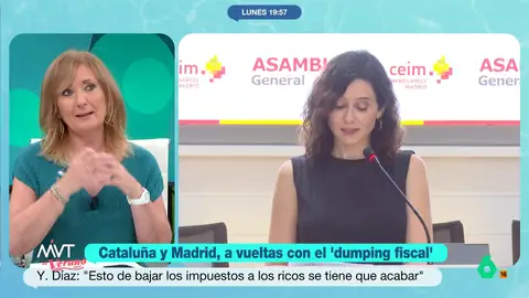 Mayte Alcaraz responde a Illa: "Que diga que Madrid no es solidaria, me parece una broma" Mayte Alcaraz responde a Illa: "Que diga que Madrid no es solidaria, me parece una broma"