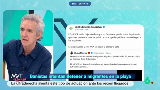 Ramoncín critica la reacción de algunos bañistas tras la llegada de migrantes a Granada: "Es una actitud que no nos corresponde" Ramoncín critica la reacción de algunos bañistas tras la llegada de migrantes a Granada: "Es una actitud que no nos corresponde"