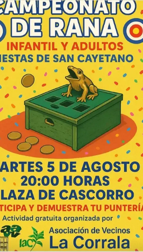 Campeonato de rana en las Fiestas de San Cayetano de Madrid de 2025. Campeonato de rana en las Fiestas de San Cayetano de Madrid de 2025.