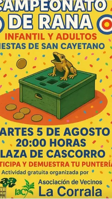 Campeonato de rana en las Fiestas de San Cayetano de Madrid de 2025. Campeonato de rana en las Fiestas de San Cayetano de Madrid de 2025.