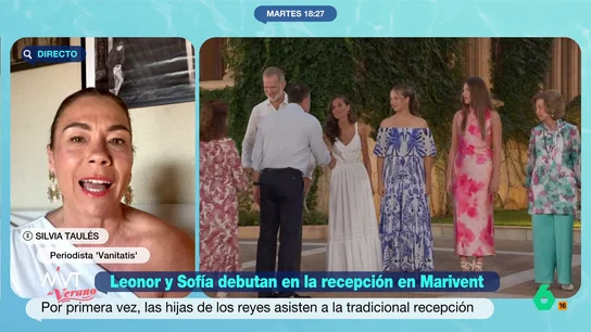 Silvia Taulés, sobre los looks escogidos para la recepción real de Marivent: "Se nota la impronta de la reina Letizia" La periodista explica que la reina ha escogido un vestido de una marca balear. Además, la ifanta Sofía ha apostado por un look low-cost ya que su vestido no llega a los 10 euros.
