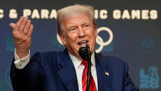 El presidente de Estados Unidos, Donald Trump, durante una comparecencia El presidente de Estados Unidos, Donald Trump, durante una comparecencia