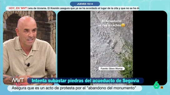 Juan Manuel Medina expone que el 'ladrón' del Acueducto de Segovia "podría enfrentarse a penas de 1 a 3 años de prisión" Este vecino de Segovía se habría llevado una piedra del mítico monumento como una manera de protestar por el estado del mismo. Su acción ha generado una gran controversia y ha sido denunciado por el ayuntamiento del municipio.