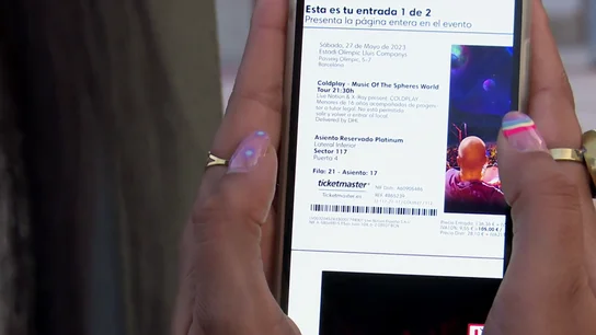 Una víctima de la estafa en la reventa del concierto de Coldplay: "Vendieron la misma entrada y solo entró el primero que llegó" Una víctima de la estafa en la reventa del concierto de Coldplay: "Vendieron la misma entrada y solo entró el primero que llegó"