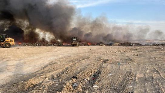 Incendio en la planta de Residuos Sólidos Urbanos de la Diputación de Cuenca. Incendio en la planta de Residuos Sólidos Urbanos de la Diputación de Cuenca.