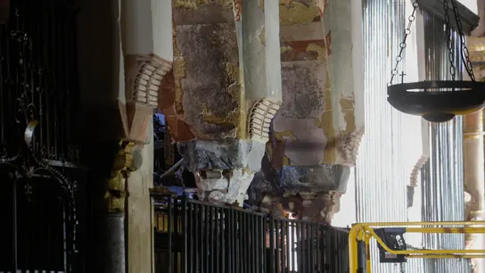 Daños en la Mezquita de Córdoba tras el incendio. Daños en la Mezquita de Córdoba tras el incendio.