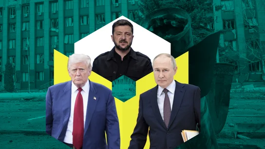 Zelenski, Trump y Putin. Zelenski, Trump y Putin.