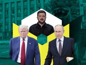 Zelenski, Trump y Putin. 