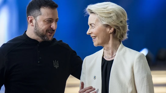 Volodímir Zelenski y Ursula Von der Leyen, en una imagen de archivo. Volodímir Zelenski y Ursula Von der Leyen, en una imagen de archivo.