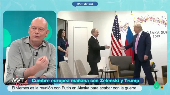 Gabriel Sanz, muy crítico con la posición de Europa en la reunión entre Trump y Putin: "Ni está ni se le espera" El periodista manifiesta que la UE esta aceptando que el futuro de Ucrania se decida "en un rincón de Alaska". "Es absolutamente inaceptable y no podemos normalizarlo", añade el Sanz.