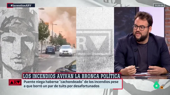 Monrosi responde a Óscar Puente: "No cabe la ironía y el sarcasmo cuando España se quema por los cuatro costados. Hay muertos" Monrosi responde a Óscar Puente: "No cabe la ironía y el sarcasmo cuando España se quema por los cuatro costados. Hay muertos"
