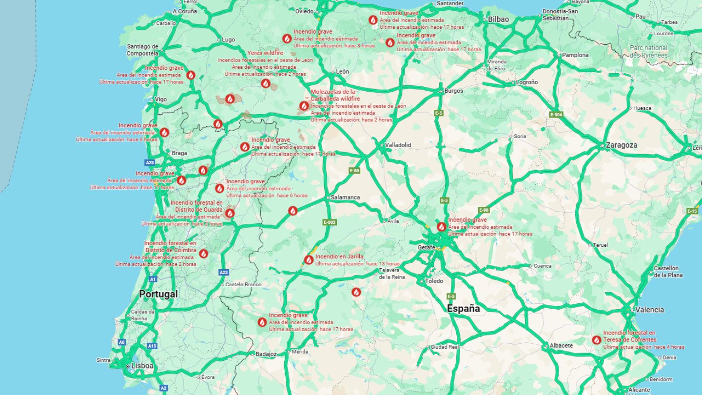 MAPAS | Los incendios forestales en España, en tiempo real