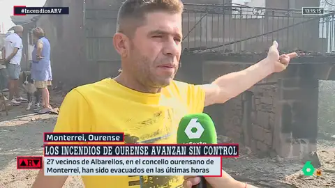 Un vecino de Monterrei, Ourense, señala que la coordinación contra el incendio es "un caos": "Mi madre lo ha perdido todo" Un vecino de Monterrei, Ourense, señala que la coordinación contra el incendio es "un caos": "Mi madre lo ha perdido todo"