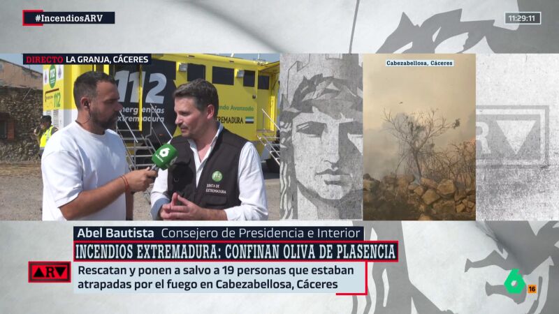 El mensaje del consejero de Presidencia de Extremadura, a quienes se resisten a dejar su hogar por el incendio: "Lo más preciado que tenemos es la vida"