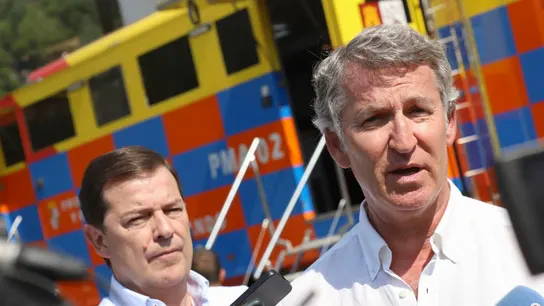 Feijóo visita el puesto de mando avanzado de Palacios del Sil Feijóo visita el puesto de mando avanzado de Palacios del Sil