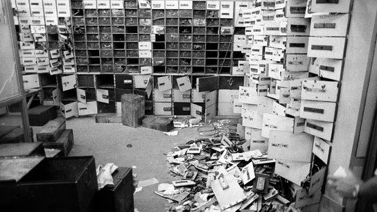 Imagen de archivo del interior de la cámara acorazada de la sucursal del Banco Hispano Americano Imagen de archivo del interior de la cámara acorazada de la sucursal del Banco Hispano Americano