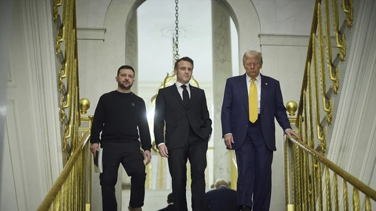 Zelenski, Macron y Trump, en una imagen de archivo Zelenski, Macron y Trump, en una imagen de archivo