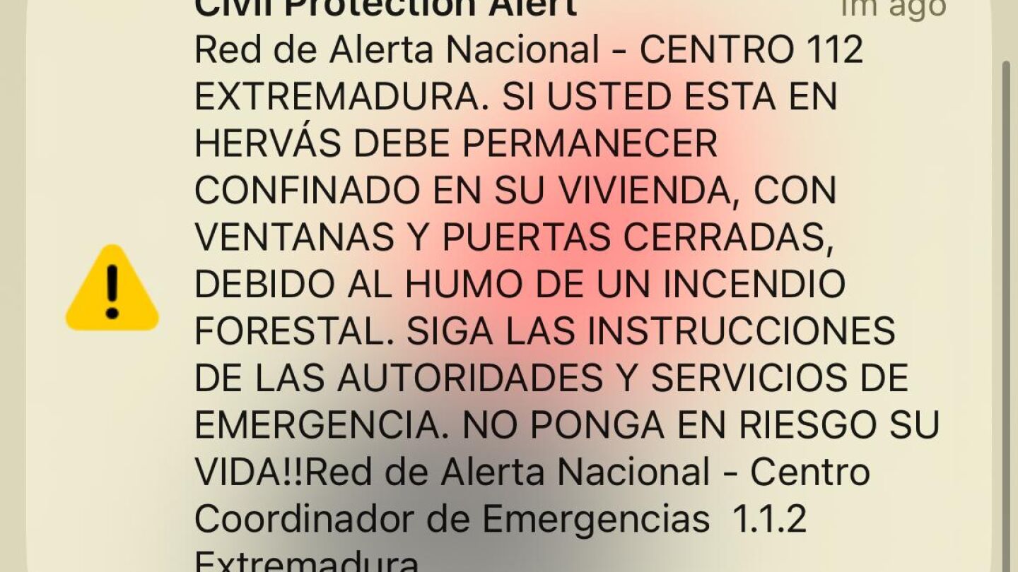 Alerta de protección civil en Extremadura.