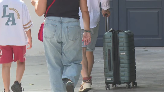 Gente volviendo de vacaciones Gente volviendo de vacaciones