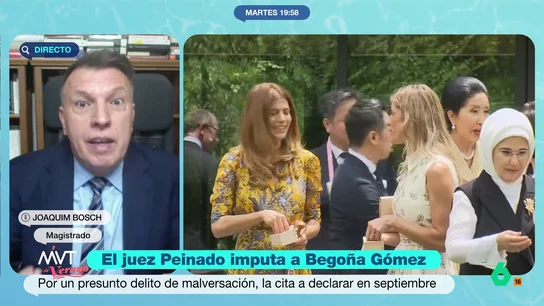 Joaquim Bosch recuerda que el juez Peinado "hace solo tres meses descartó imputar a Begoña Gómez" por malversación Joaquim Bosch analiza en este vídeo la imputación del juez Peinado a Begoña Gómez por presunta malversación, en su opinión un delito de difícil encaje teniendo en cuenta este caso y lo que dice la jurisprudencia.