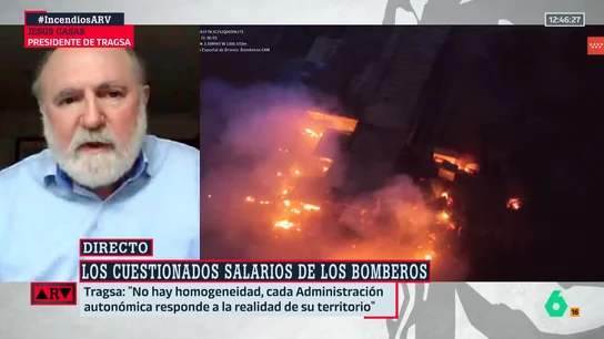 Presidente de Tragsa se pronuncia sobre el salario de 1300 euros de los bomberos de Madrid: "Esa es una nómina de fuera del proceso de extinción de un peón que se difundido" Presidente de Tragsa se pronuncia sobre el salario de 1300 euros de los bomberos de Madrid: "Esa es una nómina de fuera del proceso de extinción de un peón que se difundido"