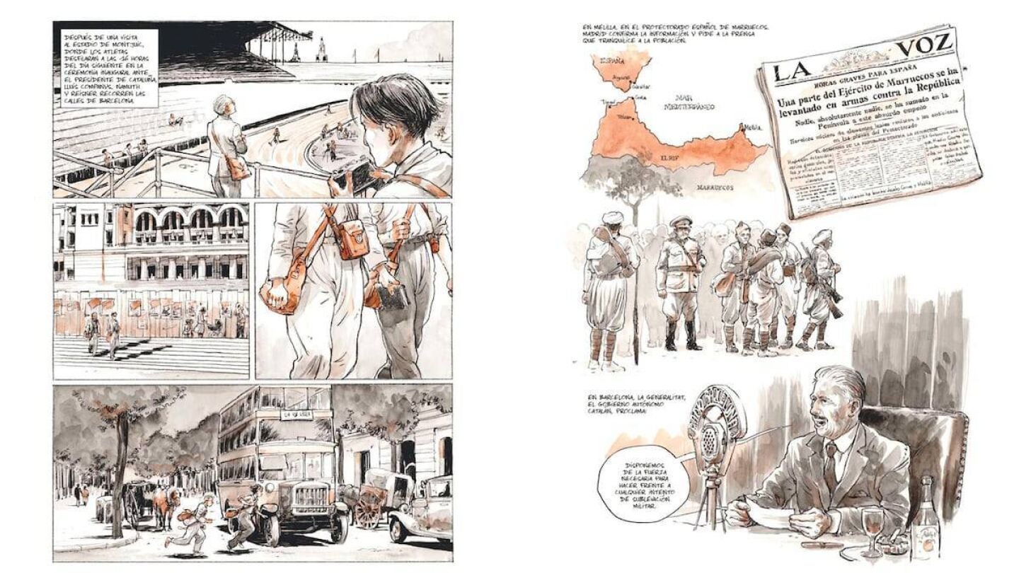 P&aacute;gina de 'Fot&oacute;grafos de guerra', de Raynal Pellicer y Titwane