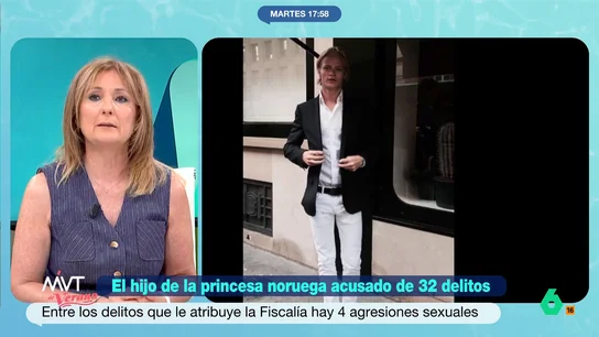 Mayte Alcaraz, sobre Marius Borg, hijo de Mette-Marit: "El Código Penal se le queda corto" La periodista considera que la princesa noruega "ha metido una oveja negra dentro de palacio". El joven se podría enfrentar a 10 años de cárcel tras haber sido acusado, formalmente, de 32 delitos, entre ellos, cuatro violaciones.