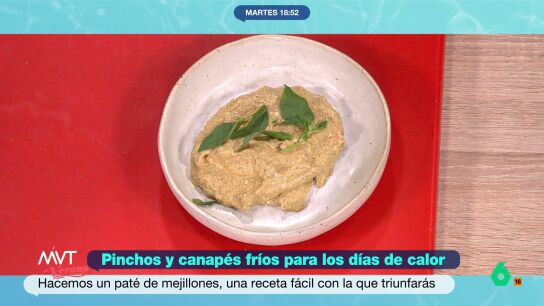 El nutricionista muestra c&oacute;mo elaborar un pat&eacute; de manera r&aacute;pida, sencilla y con pocos ingredientes. Como explica, este molusco es alto en omega 3 y, adem&aacute;s, tiene mucho hierro, lo que lo convierte en una tapa perfecta y saludable. 