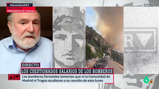 Presidente de Tragsa se pronuncia sobre el salario de 1300 euros de los bomberos de Madrid: "Esa es una nómina de fuera del proceso de extinción de un peón que se difundido" Presidente de Tragsa se pronuncia sobre el salario de 1300 euros de los bomberos de Madrid: "Esa es una nómina de fuera del proceso de extinción de un peón que se difundido"