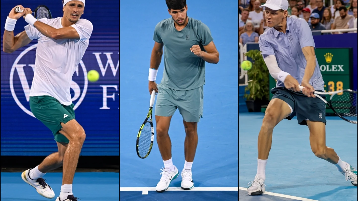 Alexander Zverev, Carlos Alcaraz y Jannik Sinner Alexander Zverev, Carlos Alcaraz y Jannik Sinner