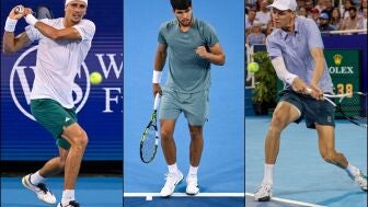Alexander Zverev, Carlos Alcaraz y Jannik Sinner