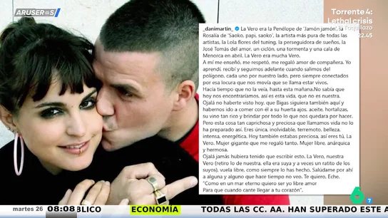Dani Martín llora la muerte de Verónica Echegui con una desgarradora carta: "Ojalá jamás hubiera tenido que escribir esto" Dani Martín llora la muerte de Verónica Echegui con una desgarradora carta: "Ojalá jamás hubiera tenido que escribir esto"