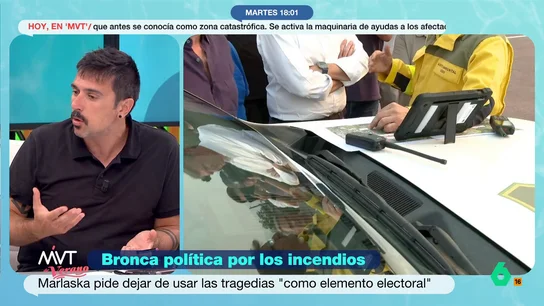 Elisa Beni y Ramón Espinar protagonizan un tenso rifirrafe: "No estoy de acuerdo con lo que dices y lo escucho con respeto" Elisa Beni se ha mostrado molesta con las palabras de Marlaska, que ha criticado la actitud del PP. La periodista considera que el ministro debería elevar el nivel 3 la emergencia a causa de los incendios.