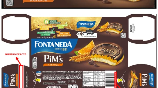 Imagen del envase de las galletas afectadas. Imagen del envase de las galletas afectadas.