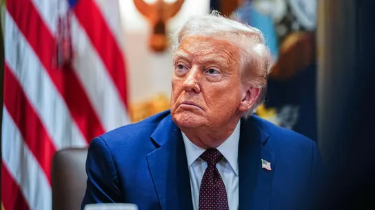 El presidente de Estados Unidos (EEUU), Donald Trump, durante la reunión de gabinete de este martes. El presidente de Estados Unidos (EEUU), Donald Trump, durante la reunión de gabinete de este martes.