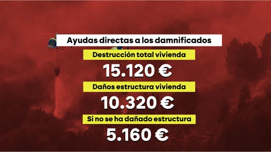 Ayudas directas y beneficios fiscales: así son las medidas aprobadas por el Gobierno a los afectados de los incendios Ayudas directas y beneficios fiscales: así son las medidas aprobadas por el Gobierno a los afectados de los incendios