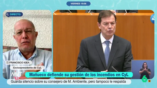 Francisco Igea, tajante sobre la comparecencia de Mañueco: "Ha estado soberbio y sin encarar de verdad la situación" Francisco Igea critica duramente en este vídeo la intervención de Mañueco en las cortes de Castilla y León y pide el cese de Quiñones: "Cuando uno se esconde 16 días en la mayor crisis de tu consejería, o dimites o te echan".